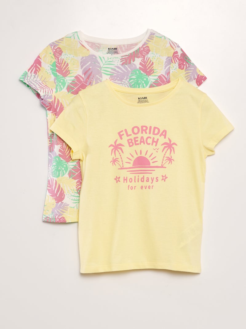 Lote de 2 t-shirts com mensagem AMARELO - Kiabi