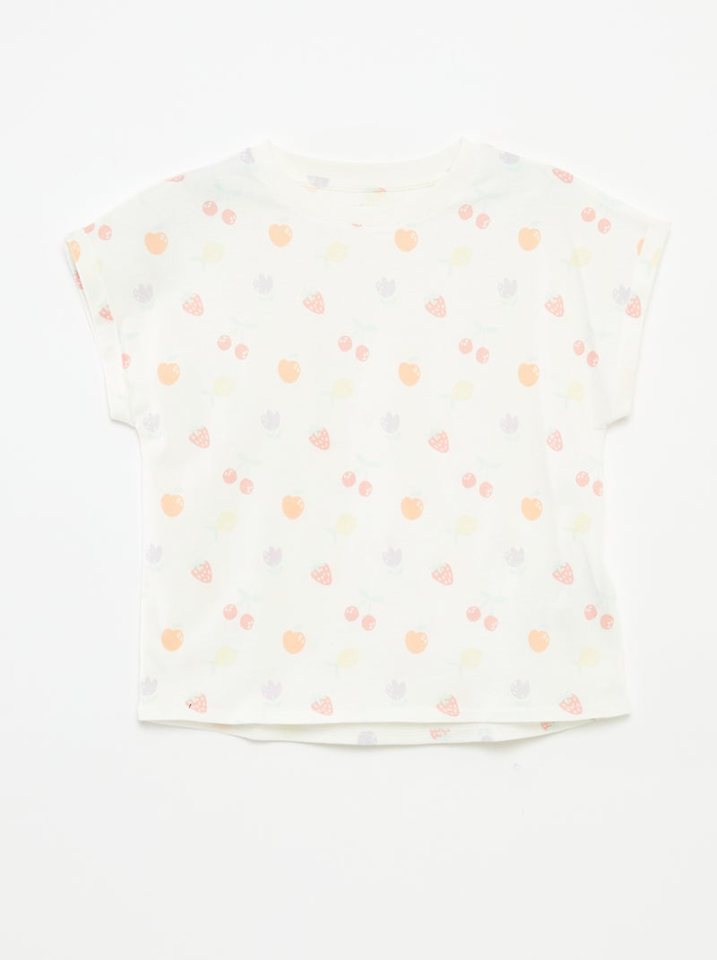 Lote de 2 t-shirts de algodão BRANCO - Kiabi