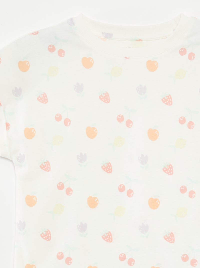Lote de 2 t-shirts de algodão BRANCO - Kiabi