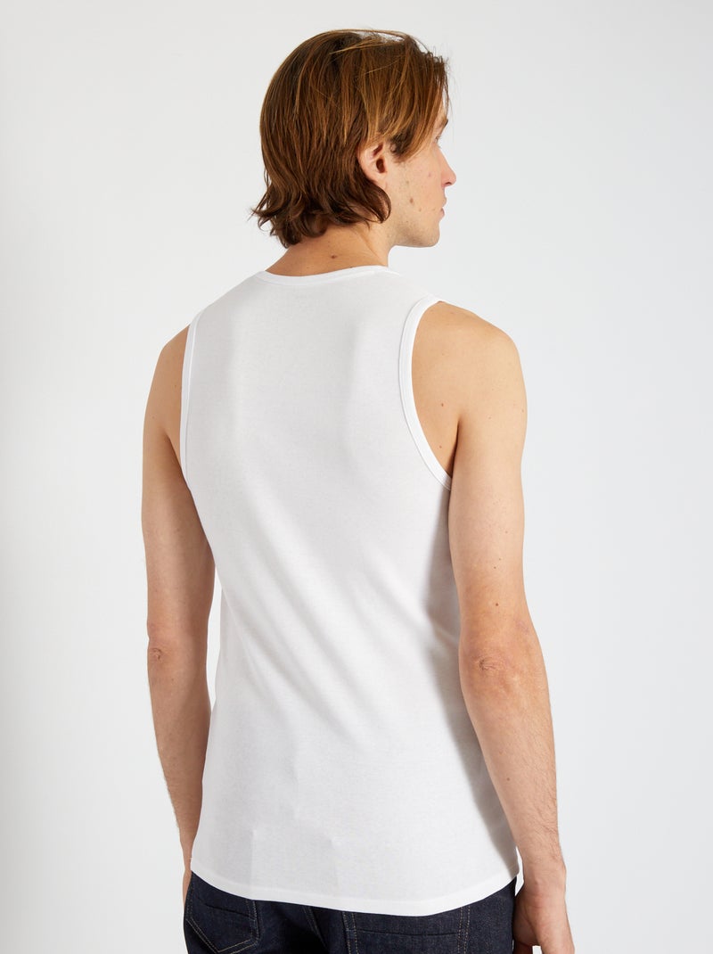 Lote de 2 t-shirts de manga cava Branco - Kiabi