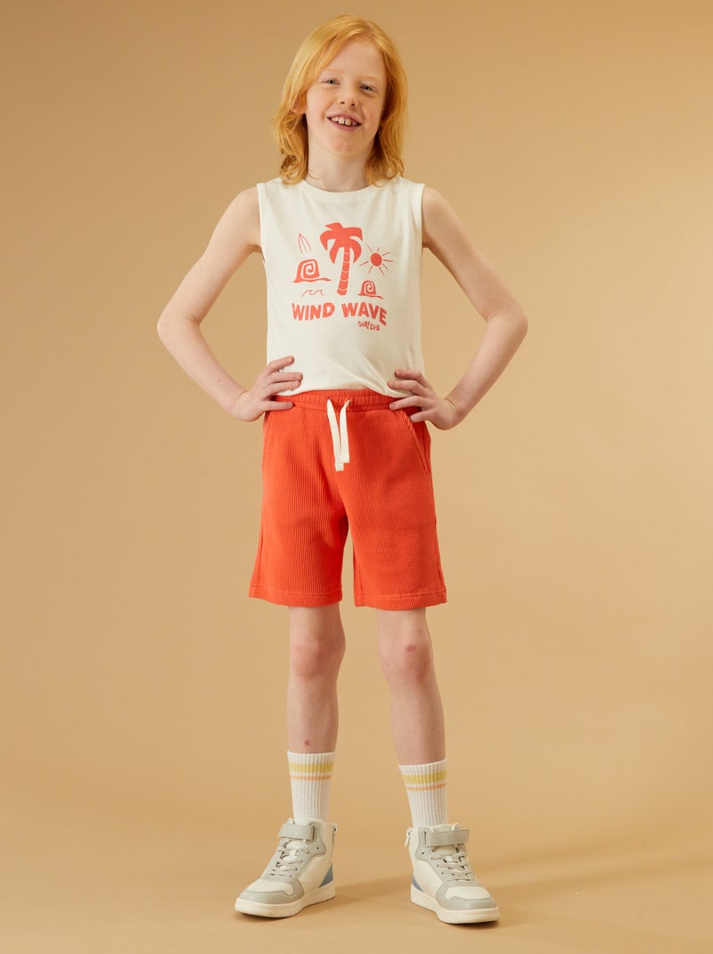 Lote de 2 t-shirts de manga cava BRANCO - Kiabi