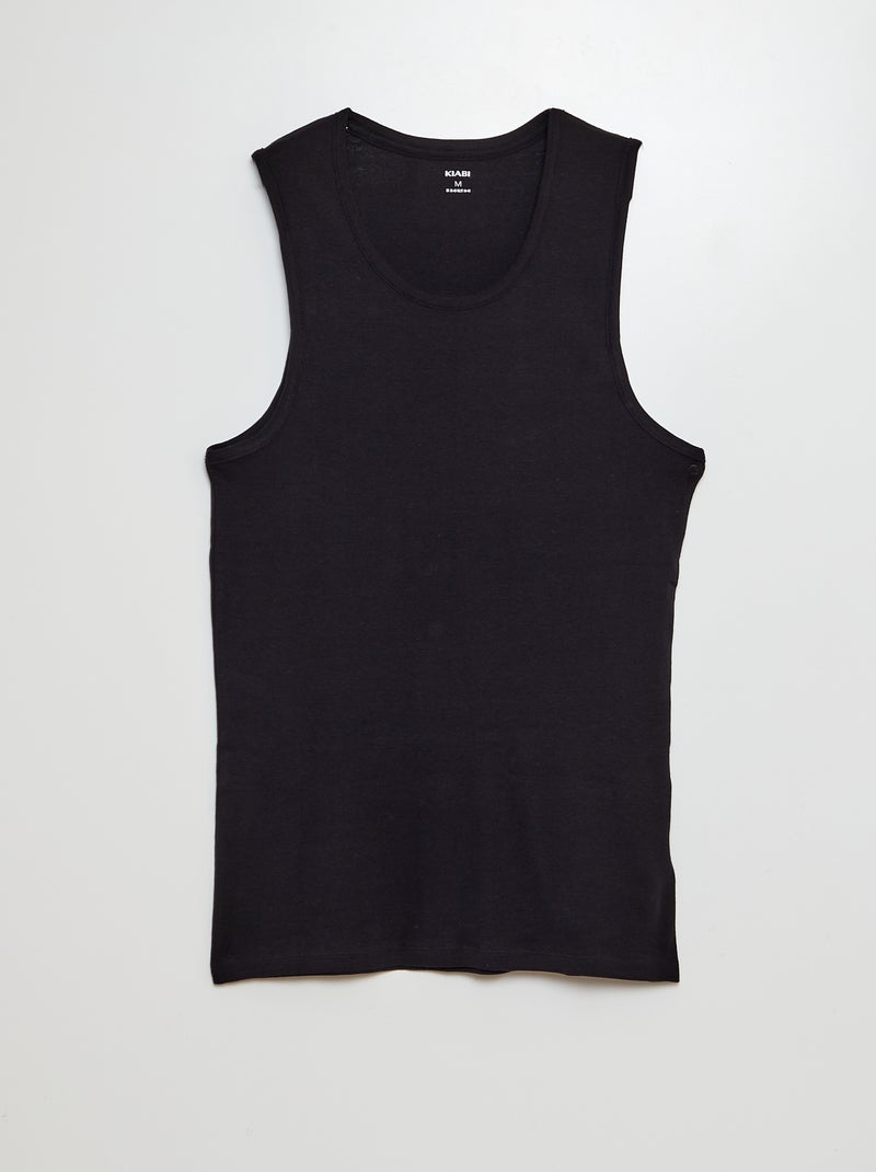 Lote de 2 t-shirts de manga cava PRETO - Kiabi
