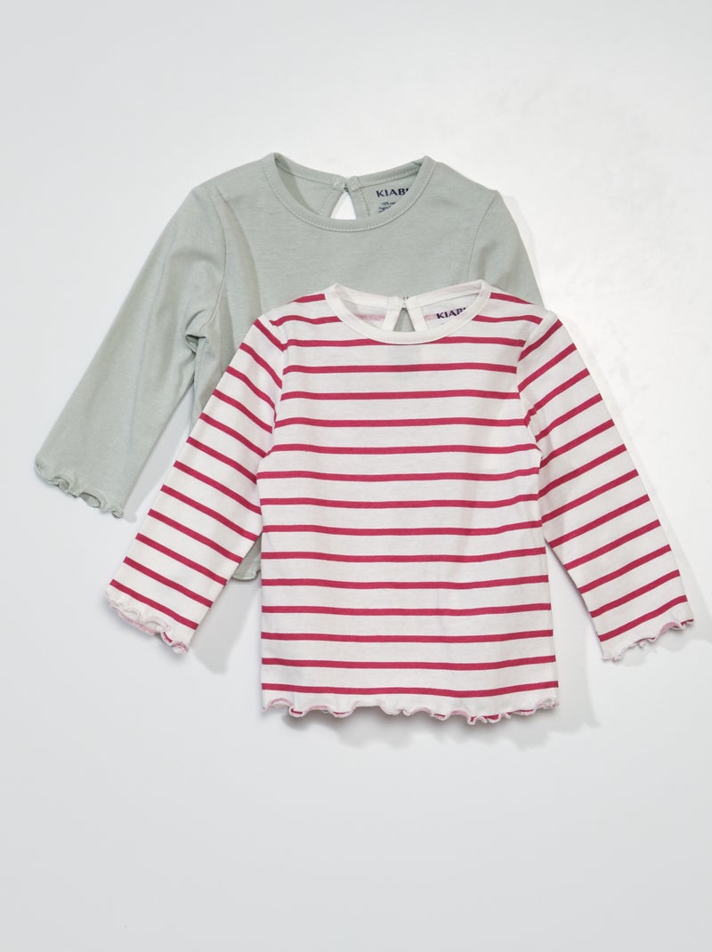 Lote de 2 t-shirts de manga comprida CINZA - Kiabi