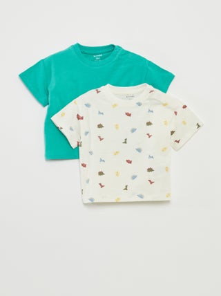 Lote de 2 t-shirts de manga curta e gola redonda