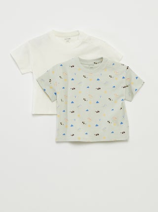 Lote de 2 t-shirts de manga curta e gola redonda