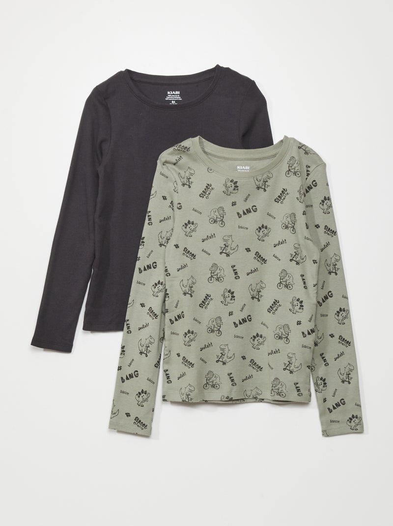 Lote de 2 t-shirts em jersey CINZA - Kiabi