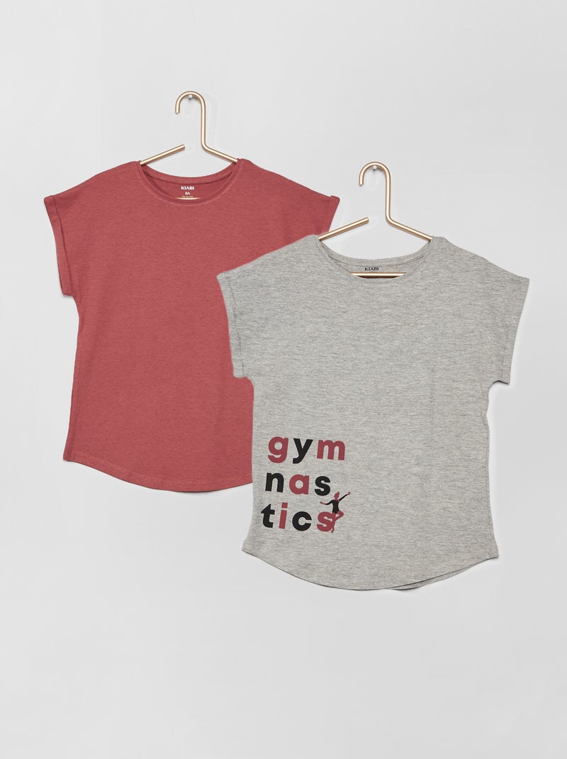 Lote de 2 t-shirts em jersey CINZA - Kiabi