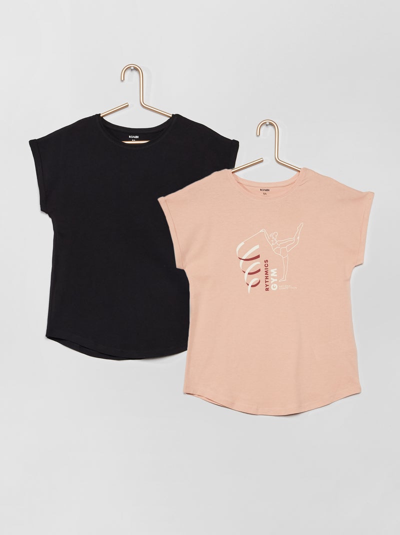 Lote de 2 t-shirts em jersey ROSA - Kiabi