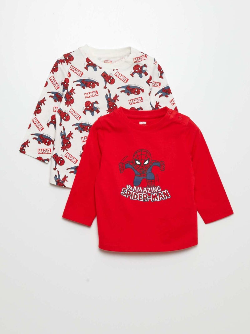 Lote de 2 t-shirts 'Homem-aranha' VERMELHO - Kiabi