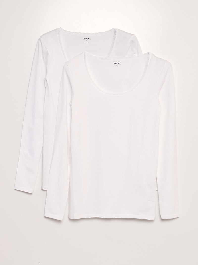 Lote de 2 t-shirts interiores BRANCO - Kiabi