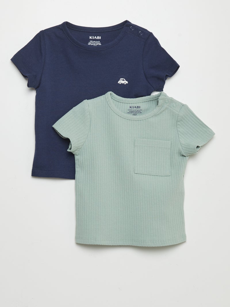 Lote de 2 t-shirts lisas AZUL - Kiabi