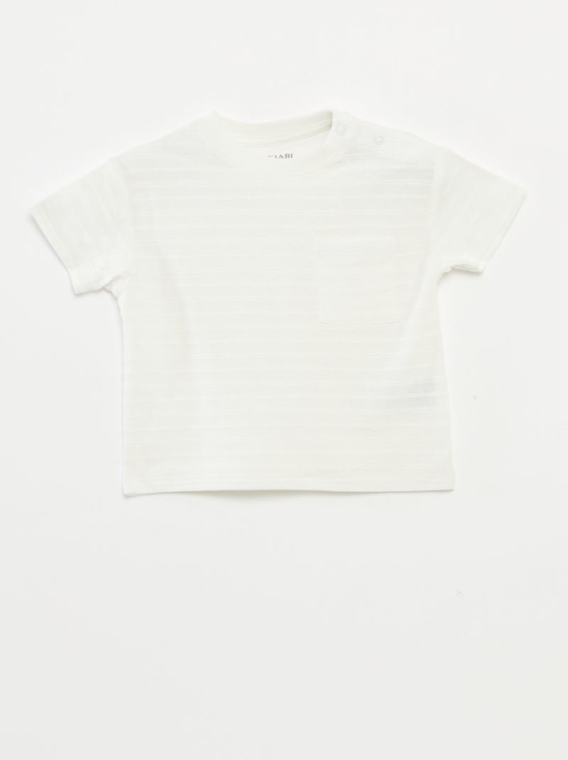 Lote de 2 t-shirts lisas de manga curta BRANCO - Kiabi