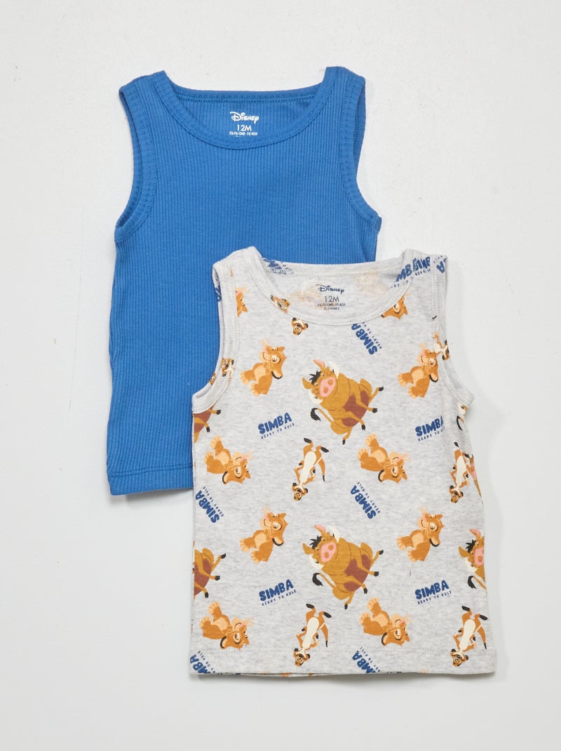 Lote de 2 t-shirts manga cava 'Disney' CINZA - Kiabi