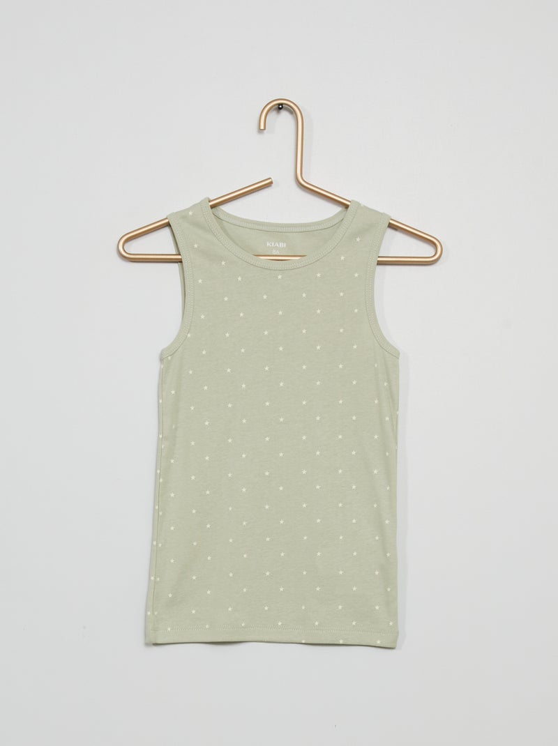 Lote de 2 t-shirts manga cava em algodão VERDE - Kiabi