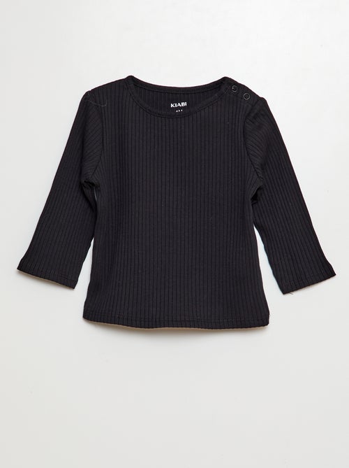 Lote de 2 t-shirts nervuradas de manga comprida - Kiabi