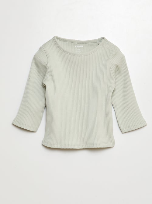 Lote de 2 t-shirts nervuradas de manga comprida - Kiabi