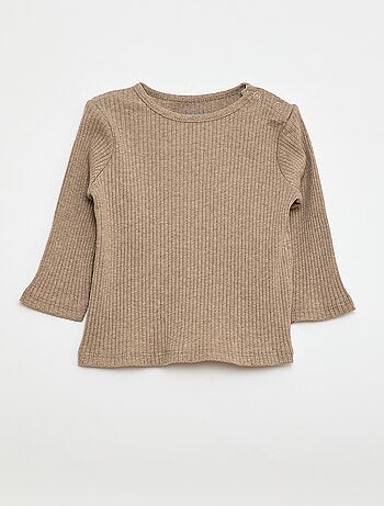 Lote de 2 t-shirts nervuradas de manga comprida