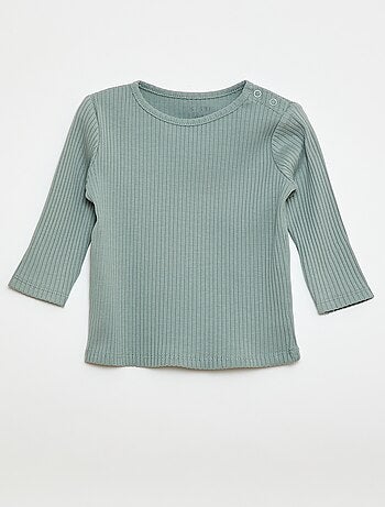 Lote de 2 t-shirts nervuradas de manga comprida