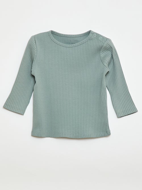 Lote de 2 t-shirts nervuradas de manga comprida - Kiabi