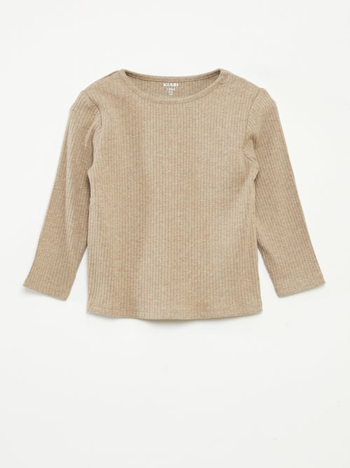 Lote de 2 t-shirts nervuradas de manga comprida - Kiabi