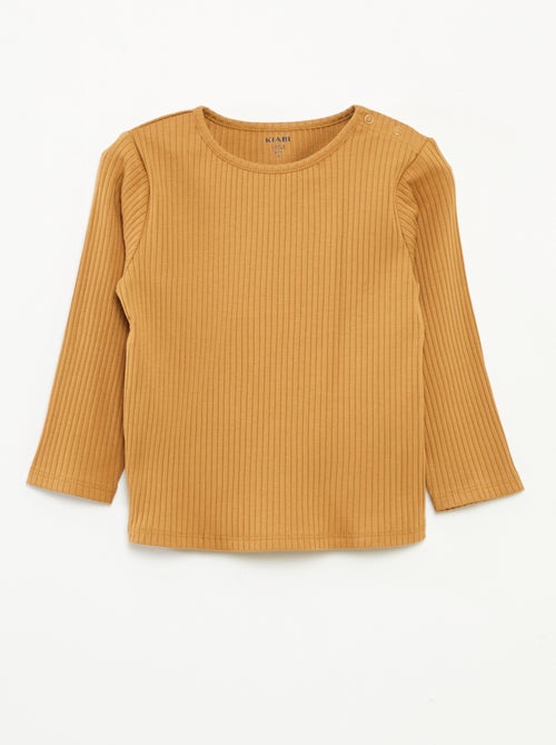 Lote de 2 t-shirts nervuradas de manga comprida - Kiabi