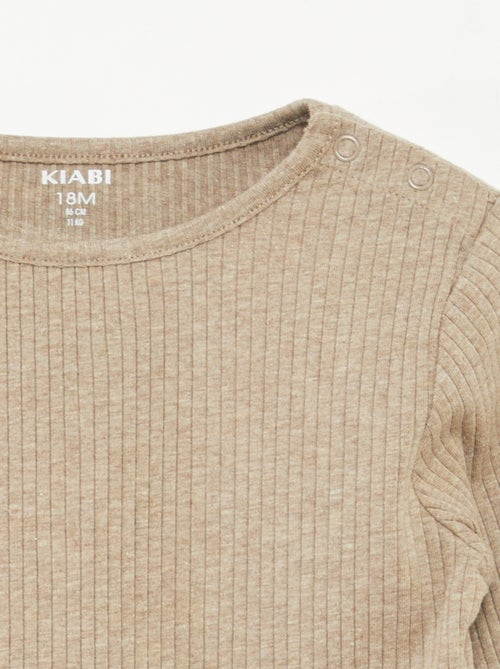 Lote de 2 t-shirts nervuradas de manga comprida - Kiabi