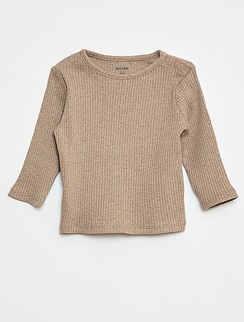 Lote de 2 t-shirts nervuradas de manga comprida