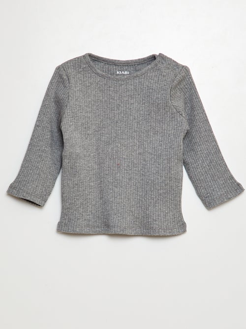 Lote de 2 t-shirts nervuradas de manga comprida - Kiabi