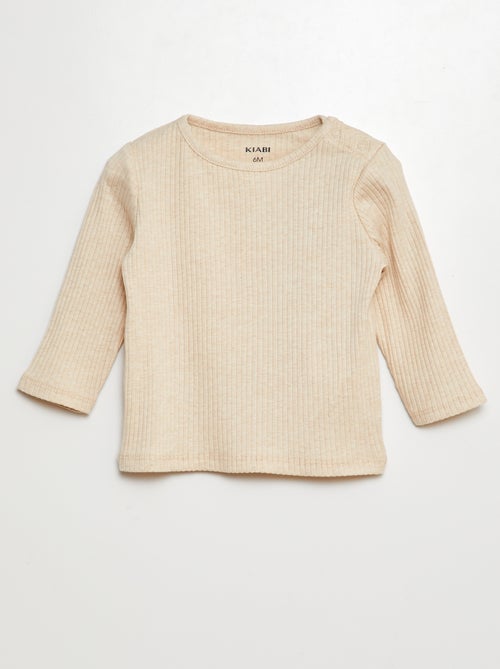Lote de 2 t-shirts nervuradas de manga comprida - Kiabi