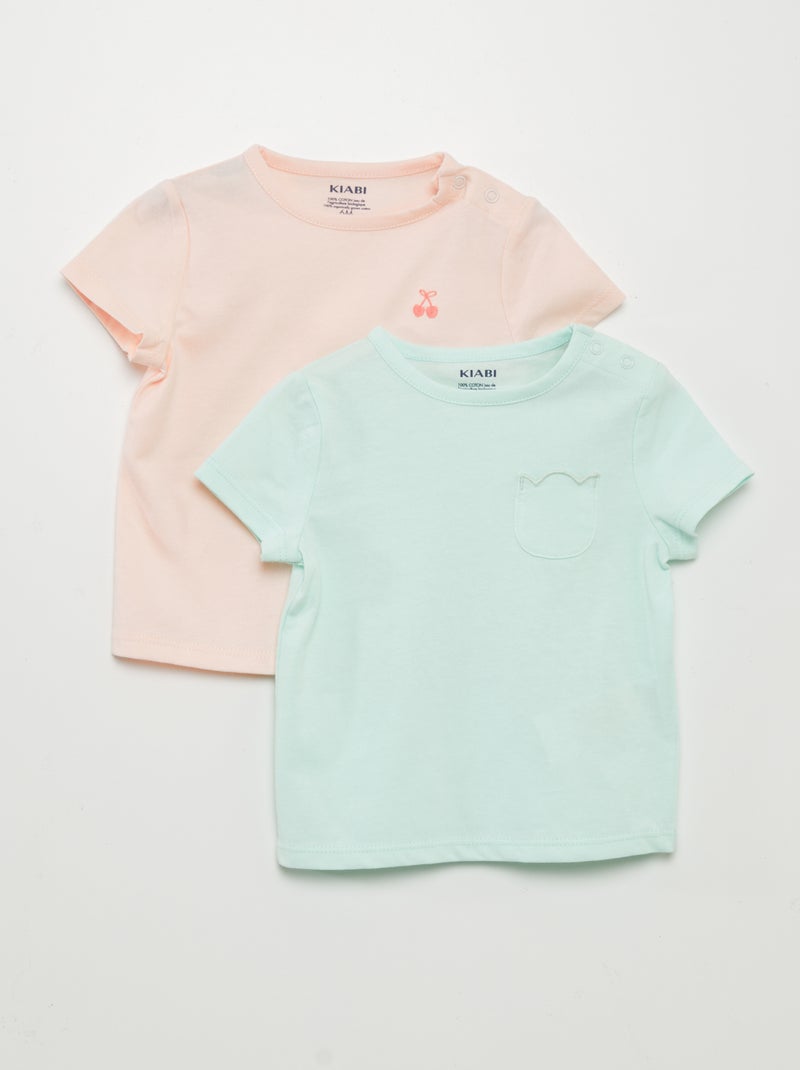 Lote de 2 t-shirts simples VERDE - Kiabi