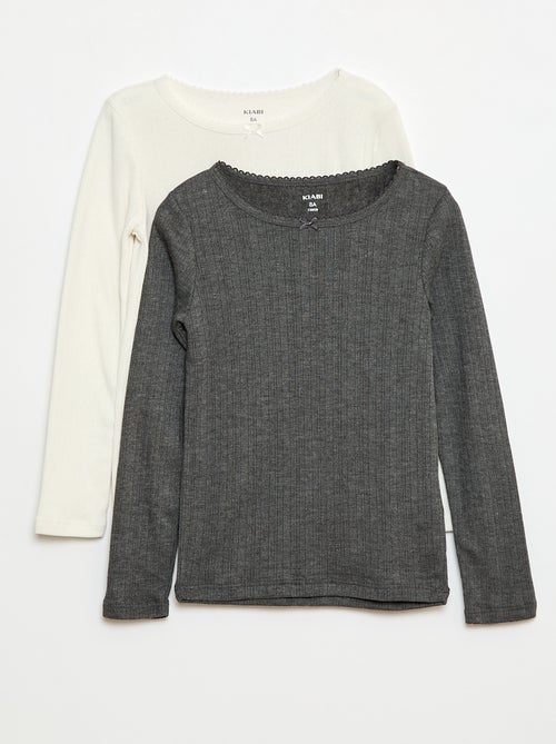 Lote de 2 t-shirts termorreguladores em malha plumeti - Kiabi