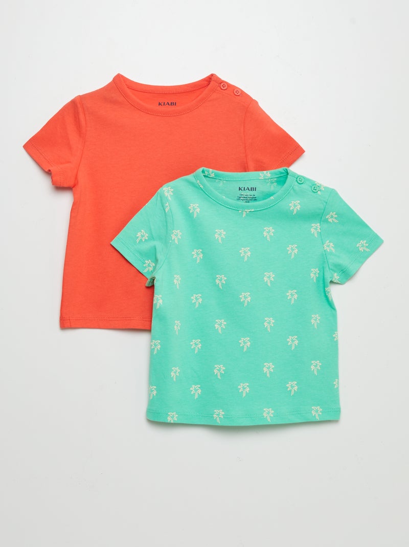 Lote de 2 t-shirts VERDE - Kiabi