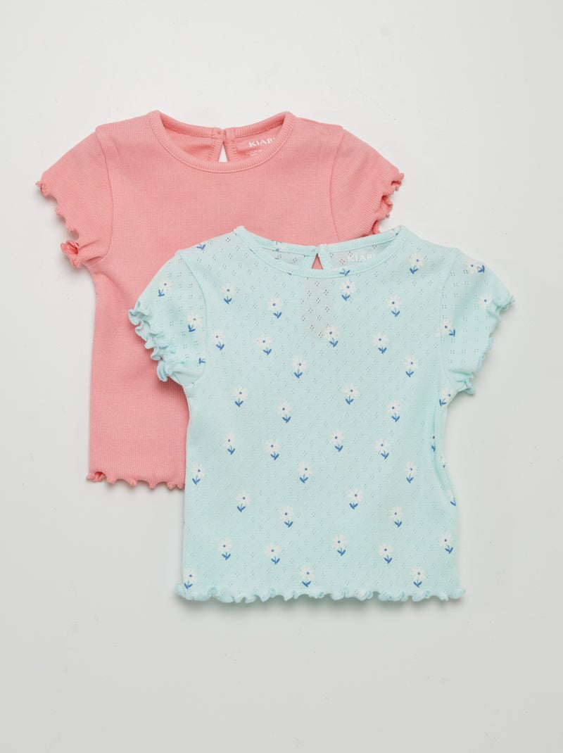 Lote de 2 t-shirts VERDE - Kiabi