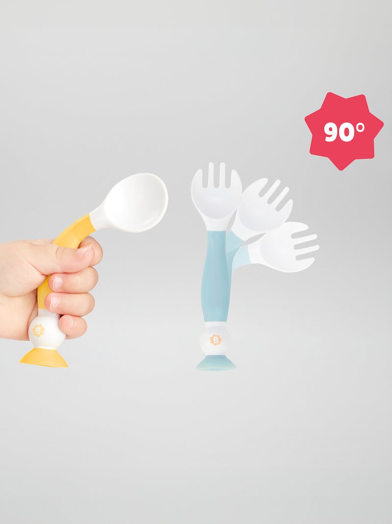 Lote de 2 talheres 'Badabulle' Amarelo / Azul - Kiabi