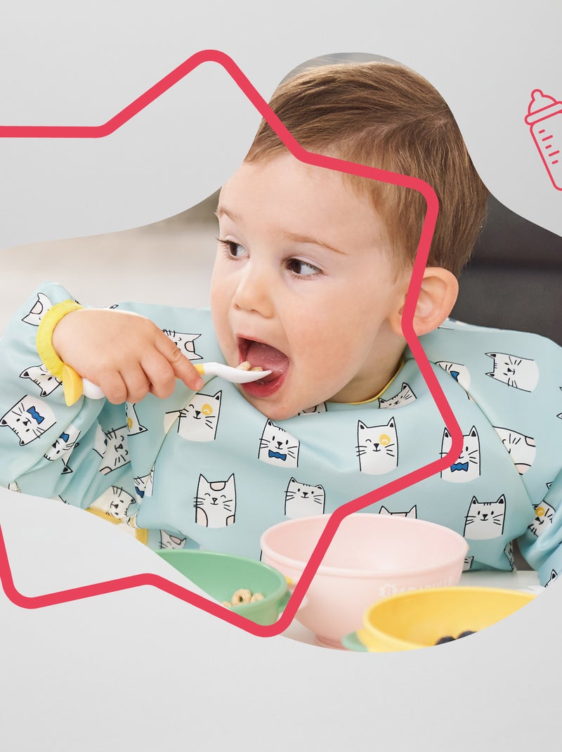 Lote de 2 talheres 'Badabulle' Amarelo / Azul - Kiabi