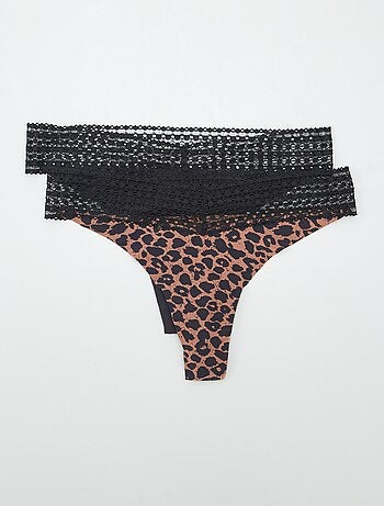 Lote de 2 tangas com renda