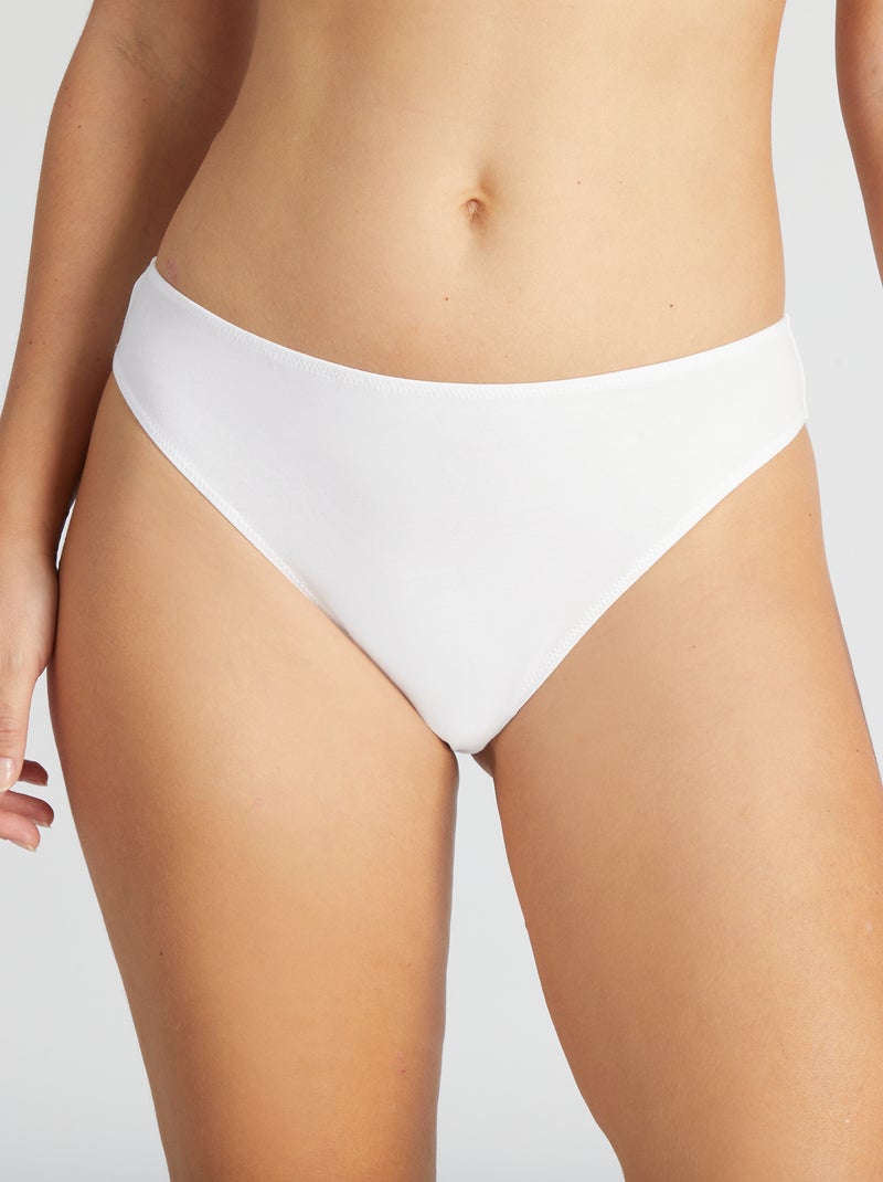 Lote de 2 tangas em algodão Branco - Kiabi