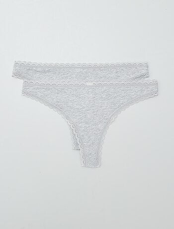 Lote de 2 tangas em algodão