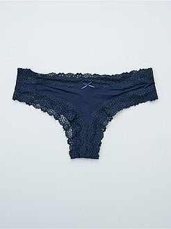 Lote de 2 tangas em microfibra - Kiabi