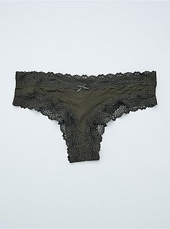 Lote de 2 tangas em microfibra - Kiabi