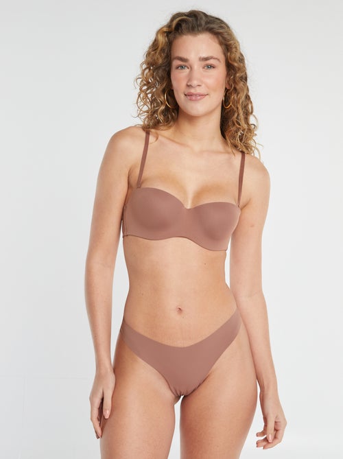 Lote de 2 tangas invisíveis em microfibra - Kiabi