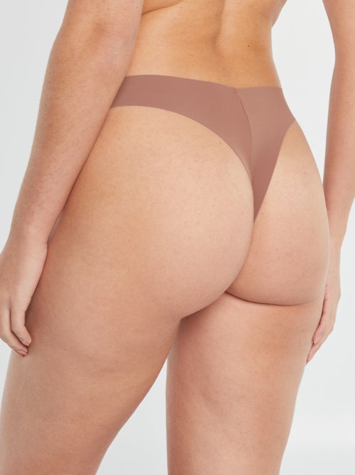 Lote de 2 tangas invisíveis em microfibra - Kiabi