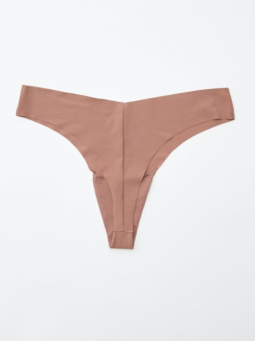 Lote de 2 tangas invisíveis em microfibra - Kiabi