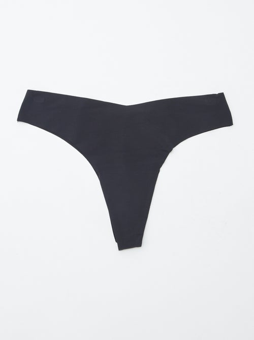 Lote de 2 tangas invisíveis em microfibra - Kiabi