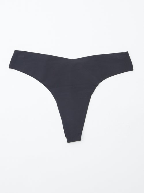 Lote de 2 tangas invisíveis em microfibra - Kiabi