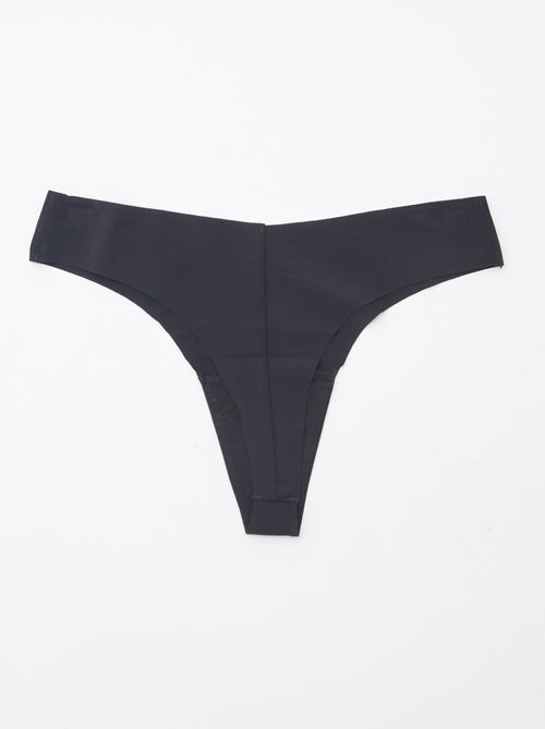 Lote de 2 tangas invisíveis em microfibra - Kiabi