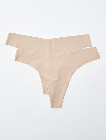 Lote de 2 tangas invisíveis em microfibra