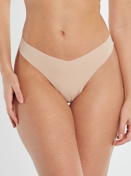 Lote de 2 tangas invisíveis em microfibra - Kiabi