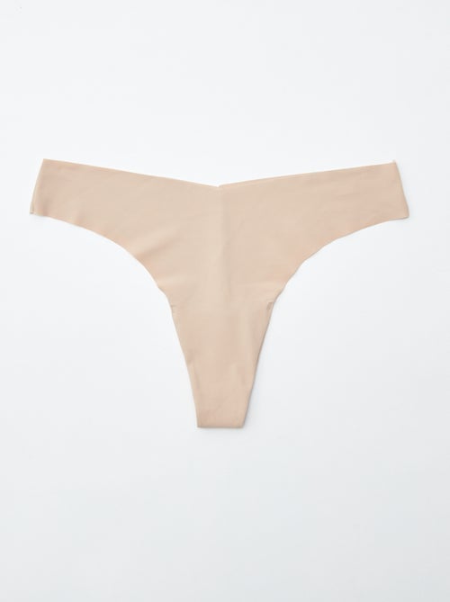 Lote de 2 tangas invisíveis em microfibra - Kiabi