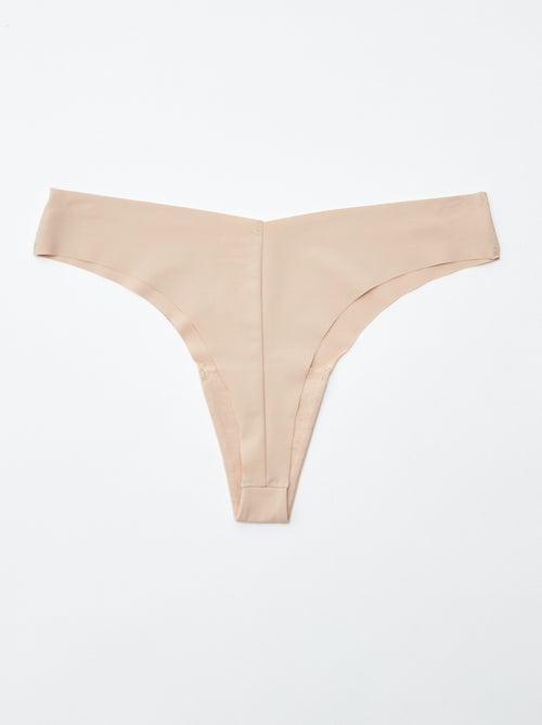 Lote de 2 tangas invisíveis em microfibra - Kiabi